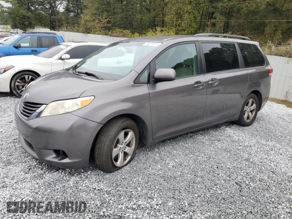 2012 Toyota Sienna with VIN 5TDKA3DC8CS009526, listed as a Copart auction lot 80279714 with 186,703 mi miles and Salvage Title. Bid and sale history available at DreamBid. Image 1.