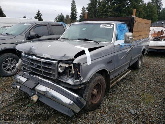 1995 Ford F-150 with VIN 1FTEF15H5SNA99073, listed as a Copart auction lot 79169454 with 147,201 mi miles and Salvage Title. Bid and sale history available at carsss.com. Image 1.