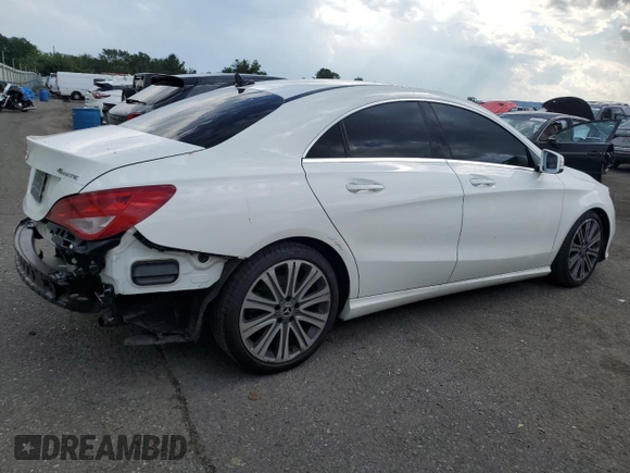 2018 Mercedes-Benz CLA with VIN WDDSJ4GB5JN668648, listed as a Copart auction lot 62578783 with 51,573 mi miles. Bid and sale history available at carsss.com. Image 3.