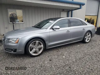 2013 Audi A8 L 4.0L with VIN WAUR2AFDXDN021378, listed as a Copart auction lot 50455095 with 110,722 mi miles and Salvage Title. Bid and sale history available at carsss.com. Image 1.