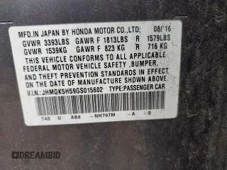 2016 Honda Fit LX с VIN JHMGK5H59GS015602, выставлен на аукционе Copart как лот 61076095 с пробегом 106 324 миль миль и Списание • Salvage title. История ставок и продаж доступна на DreamBid. Изображение 13.