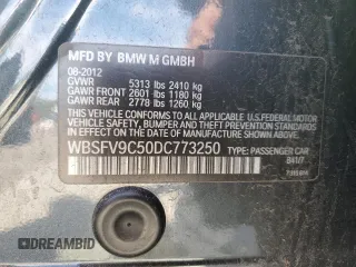 2013 BMW M5 with VIN WBSFV9C50DC773250, listed as a Copart auction lot 45922965 with 96,246 mi miles and Salvage Title. Bid and sale history available at carsss.com. Image 14.