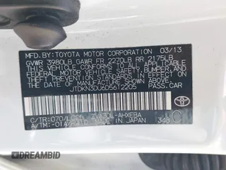 2013 Toyota Prius One z VIN JTDKN3DU6D5612205, wystawiony jako IAAI lot #42487114 z przebiegiem 221 772 mil mil oraz . Historia ofert i sprzedaży dostępna na DreamBid. Obrazek 9.