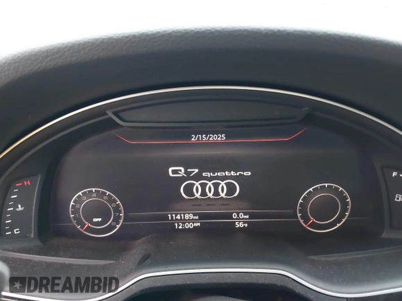 2017 Audi Q7 Prestige with VIN WA1VAAF74HD053733, listed as a IAAI auction lot 41718388 with 114,189 mi miles. Bid and sale history available at carsss.com. Image 7.