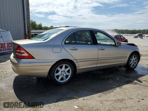 2003 Mercedes-Benz C 320 with VIN WDBRF64J53F327005, listed as a Copart auction lot 69500224 with 99,375 mi miles and Salvage Title. Bid and sale history available at DreamBid. Image 3.