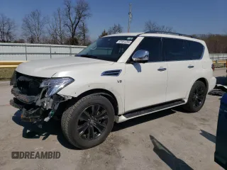 2019 Nissan Armada SL with VIN JN8AY2NDXK9090426, listed as a Copart auction lot 47451255 with 57,172 mi miles and Salvage Title. Bid and sale history available at carsss.com. Image 1.