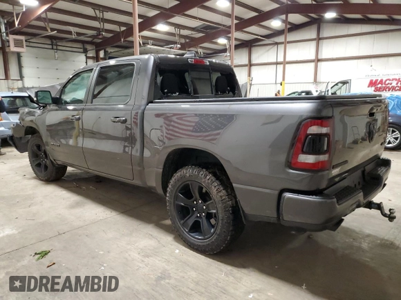 2021 Ram 1500 Big Horn with VIN 1C6SRFFT3MN590925, listed as a Copart auction lot 83528574 with 50,995 mi miles and Salvage title. Bid and sale history available at DreamBid. Image 2.