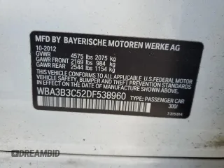 2013 BMW 3 Series 328i xDrive with VIN WBA3B3C52DF538960, listed as a Copart auction lot 63793665 with 161,782 mi miles and Clean title. Bid and sale history available at DreamBid. Image 13.