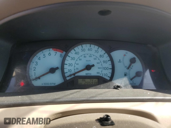 2003 Toyota Corolla CE with VIN 1NXBR38E33Z084761, listed as a Copart auction lot 55859545 with 205,938 mi miles and Salvage Title. Bid and sale history available at DreamBid. Image 9.