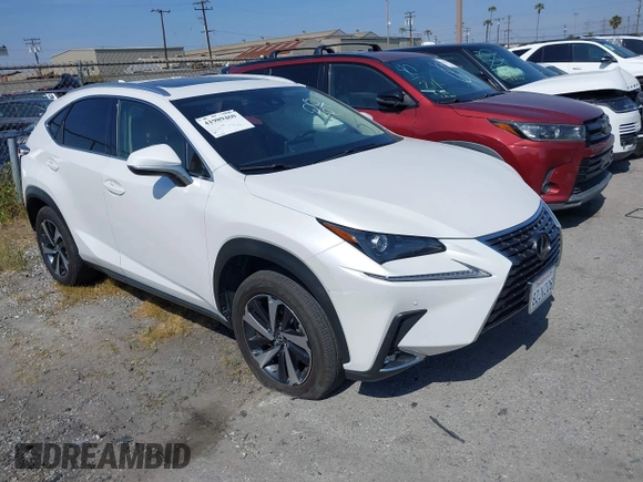 2021 Lexus NX with VIN JTJGARBZ1M5028701, listed as a IAAI auction lot 41989460 with 39,785 mi miles. Bid and sale history available at carsss.com. Image 1.