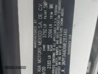 2021 Kia Forte GT-Line z VIN 3KPF34AD6ME281440, wystawiony jako Copart lot #56954415 z przebiegiem 34 568 mil mil oraz Szkoda całkowita • Salvage title. Historia ofert i sprzedaży dostępna na DreamBid. Obrazek 12.