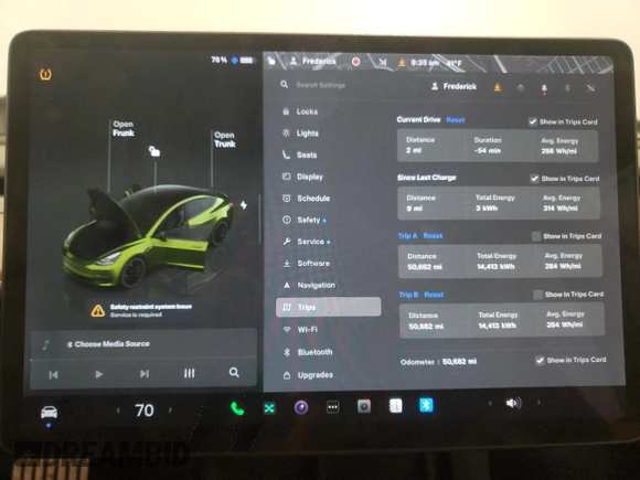 2022 Tesla Model 3 Performance with VIN 5YJ3E1EC8NF200530, listed as a Copart auction lot 43278455 with 50,682 mi miles and Non Repairable. Bid and sale history available at carsss.com. Image 9.