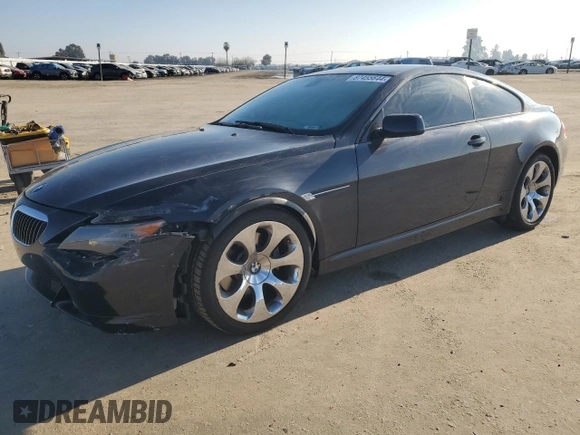 2006 BMW 6 Series 650Ci with VIN WBAEH13496CR50851, listed as a Copart auction lot 87455644 with 57,481 mi miles and Salvage Title. Bid and sale history available at carsss.com. Image 1.