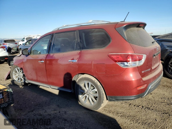 2013 Nissan Pathfinder S with VIN 5N1AR2MM4DC622636, listed as a Copart auction lot 83571654 with 163,700 mi miles and Salvage Title. Bid and sale history available at carsss.com. Image 2.