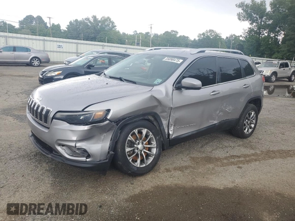 2019 Jeep Cherokee Latitude Plus with VIN 1C4PJLLB4KD332898, listed as a Copart auction lot 55090475 with 93,558 mi miles and Salvage title. Bid and sale history available at DreamBid. Image 1.