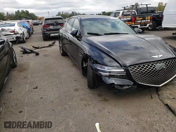 2023 Genesis G80 2.5T with VIN KMTGA4SC5PU152905, listed as a Copart auction lot 72038584 with 12,485 mi miles and Salvage Title. Bid and sale history available at carsss.com. Image 10.