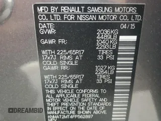2015 Nissan Rogue SV with VIN KNMAT2MT4FP562897, listed as a Copart auction lot 54521565 with 38,682 mi miles and Salvage Title. Bid and sale history available at carsss.com. Image 12.