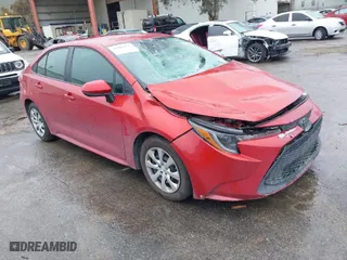 2020 Toyota Corolla LE with VIN 5YFEPRAE1LP096201, listed as a IAAI auction lot 41808175 with 90,111 mi miles. Bid and sale history available at carsss.com. Image 1.