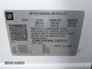 2020 Chevrolet Traverse LS with VIN 1GNEVFKW8LJ185870, listed as a IAAI auction lot 41415934 with 69,993 mi miles. Bid and sale history available at carsss.com. Image 9.