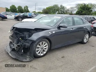 2018 Kia Optima LX with VIN 5XXGT4L3XJG242930, listed as a Copart auction lot 58018975 with 124,071 mi miles and Salvage title. Bid and sale history available at DreamBid. Image 1.