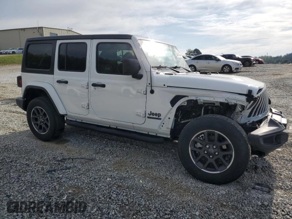 2021 Jeep Wrangler Unlimited Sport S with VIN 1C4HJXDG0MW766863, listed as a Copart auction lot 52681455 with 53,693 mi miles and Salvage title. Bid and sale history available at DreamBid. Image 4.