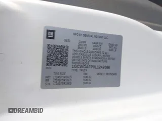 2020 Chevrolet Express Cargo z VIN 1GCWGAFP0L1242088, wystawiony jako IAAI lot #42145895 z przebiegiem Nie podano mil oraz . Historia ofert i sprzedaży dostępna na DreamBid. Obrazek 9.