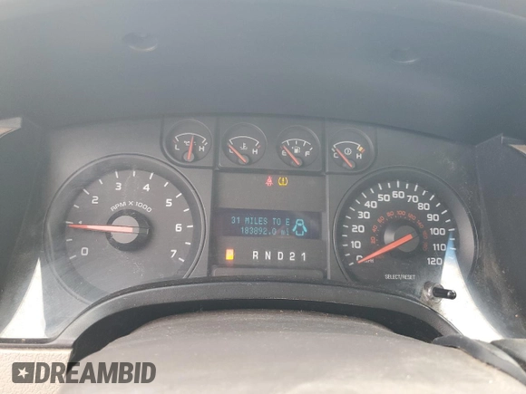 2010 Ford F-150 XL with VIN 1FTMF1CW2AFC54023, listed as a Copart auction lot 57428195 with 183,892 mi miles and Salvage title. Bid and sale history available at DreamBid. Image 9.