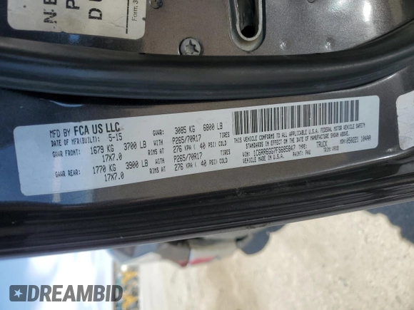 2015 Ram 1500 SLT z VIN 1C6RR6GG7FS685847, wystawiony jako Copart lot #49169675 z przebiegiem 139 408 mil mil oraz Szkoda całkowita • Salvage title. Historia ofert i sprzedaży dostępna na DreamBid. Obrazek 15.