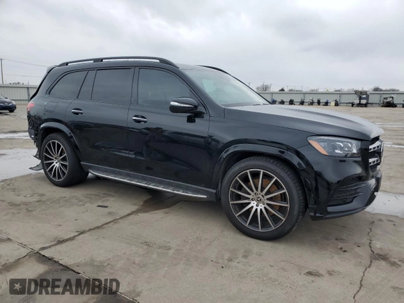 2022 Mercedes-Benz GLS 450 with VIN 4JGFF5KE1NA701996, listed as a Copart auction lot 47044115 with 44,110 mi miles and Salvage title. Bid and sale history available at DreamBid. Image 4.