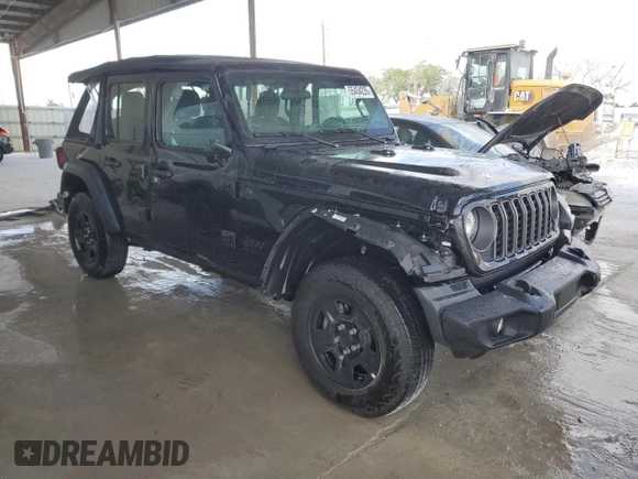 2025 Jeep Wrangler Sport S with VIN 1C4PJXDN3SW520493, listed as a Copart auction lot 55454235 with 6,064 mi miles and Non repairable. Bid and sale history available at DreamBid. Image 4.