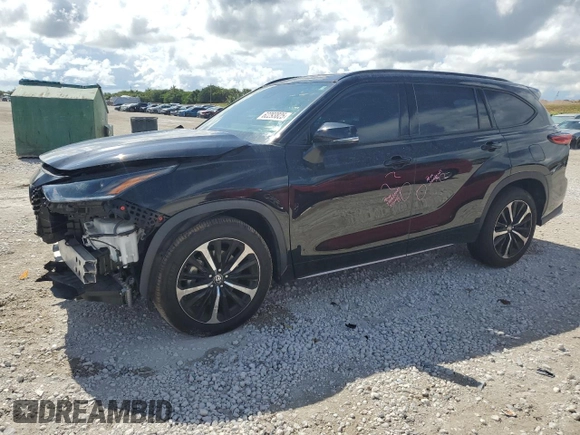 2022 Toyota Highlander XSE with VIN 5TDLZRAH3NS115126, listed as a Copart auction lot 62293825 with 59,189 mi miles and Salvage title. Bid and sale history available at DreamBid. Image 1.