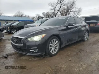 2014 Infiniti Q50 Premium with VIN JN1BV7AR8EM680846, listed as a Copart auction lot 47675395 with 90,710 mi miles and Salvage Title. Bid and sale history available at DreamBid. Image 1.