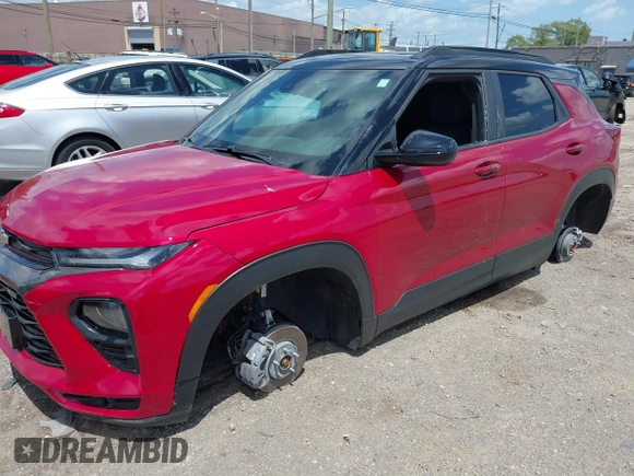 2021 Chevrolet TrailBlazer RS with VIN KL79MTSL1MB075253, listed as a IAAI auction lot 39594427 with 17,830 mi miles. Bid and sale history available at carsss.com. Image 6.