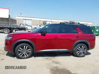 2023 Nissan Pathfinder Platinum with VIN 5N1DR3DK6PC210286, listed as a IAAI auction lot 42021775 with 48,482 mi miles and . Bid and sale history available at DreamBid. Image 14.