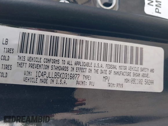 2019 Jeep Cherokee Latitude Plus z VIN 1C4PJLLB5KD316077, wystawiony jako IAAI lot #42723693 z przebiegiem 103 758 mil mil oraz . Historia ofert i sprzedaży dostępna na DreamBid. Obrazek 9.
