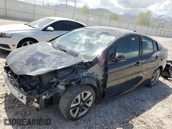 2020 Toyota Prius L Eco z VIN JTDKARFU7L3111913, wystawiony jako Copart lot #54544995 z przebiegiem 85 988 mil mil oraz Szkoda całkowita • Salvage title. Historia ofert i sprzedaży dostępna na DreamBid. Obrazek 1.