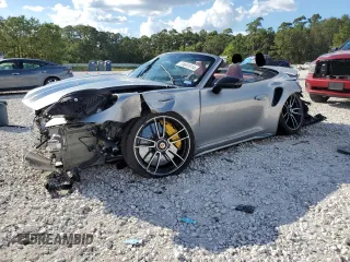2021 Porsche 911 Turbo S with VIN WP0CD2A95MS263475, listed as a Copart auction lot 73601514 with 9,489 mi miles and Salvage Title. Bid and sale history available at carsss.com. Image 1.