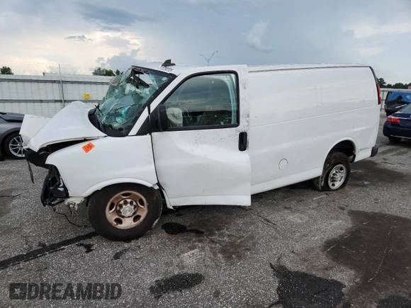 2019 Chevrolet Express Cargo with VIN 1GCWGAFG1K1142337, listed as a Copart auction lot 61009095 with Not provided miles and Salvage title. Bid and sale history available at DreamBid. Image 1.