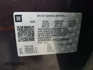 2020 GMC Acadia SLT z VIN 1GKKNMLSXLZ169445, wystawiony jako Copart lot #53445145 z przebiegiem 32 860 mil mil oraz Szkoda całkowita • Salvage title. Historia ofert i sprzedaży dostępna na DreamBid. Obrazek 14.