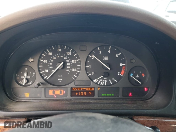 2001 BMW 5 Series 530iA with VIN WBADT63411CF01201, listed as a Copart auction lot 46998615 with 155,727 mi miles and Clean Title. Bid and sale history available at carsss.com. Image 9.