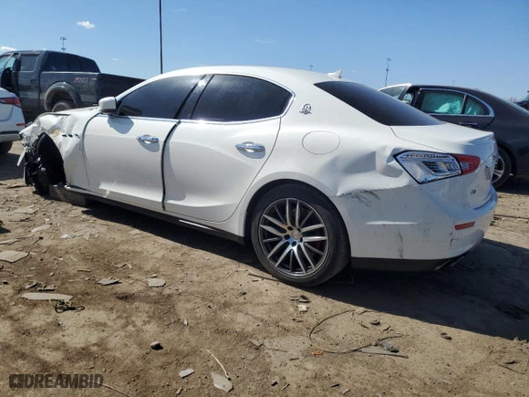 2014 Maserati Ghibli S Q4 with VIN ZAM57RTA2E1083387, listed as a Copart auction lot 53621465 with 0 mi miles and Salvage Title. Bid and sale history available at carsss.com. Image 2.