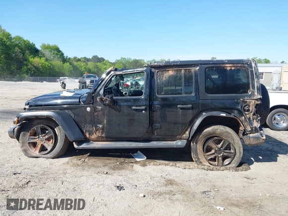 2019 Jeep Wrangler Unlimited Sport S with VIN 1C4HJXDG7KW671598, listed as a IAAI auction lot 42059734 with 63,899 mi miles and . Bid and sale history available at DreamBid. Image 14.