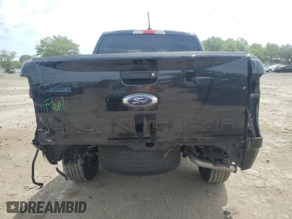 2020 Ford Ranger XL with VIN 1FTER4FH7LLA76074, listed as a Copart auction lot 59269115 with 43,979 mi miles and Salvage title. Bid and sale history available at DreamBid. Image 6.