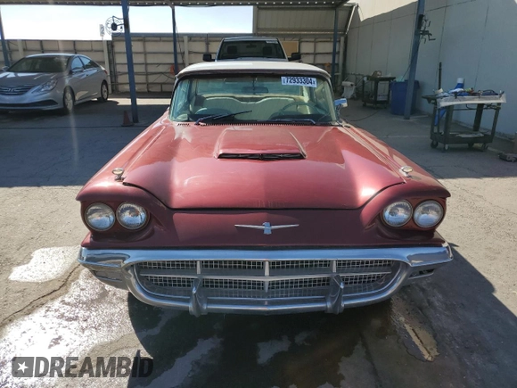 1960 Ford Thunderbird with VIN 0Y71Y392192, listed as a Copart auction lot 72933304 with 72,728 mi miles and Clean Title. Bid and sale history available at DreamBid. Image 5.