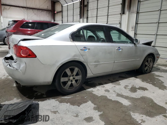 2007 Kia Optima EX with VIN KNAGE124275127221, listed as a Copart auction lot 46538705 with 229,606 mi miles and Salvage Title. Bid and sale history available at carsss.com. Image 3.