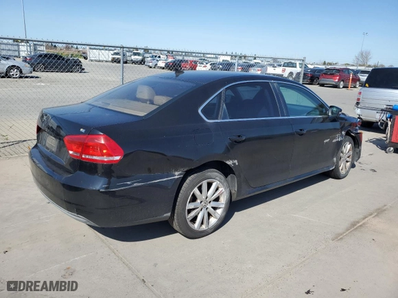 2012 Volkswagen Passat SE with VIN 1VWBP7A37CC075784, listed as a Copart auction lot 48779595 with 265,881 mi miles and Salvage Title. Bid and sale history available at carsss.com. Image 3.