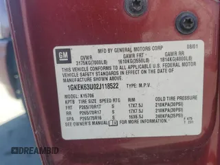 2002 GMC Yukon Denali z VIN 1GKEK63U02J118522, wystawiony jako Copart lot #52031995 z przebiegiem 166 332 mil mil oraz Szkoda całkowita • Salvage title. Historia ofert i sprzedaży dostępna na DreamBid. Obrazek 13.