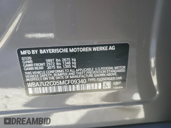 2021 BMW 7 Series 750i xDrive z VIN WBA7U2C05MCF09340, wystawiony jako Copart lot #45739545 z przebiegiem 41 674 mil mil oraz Szkoda całkowita • Salvage title. Historia ofert i sprzedaży dostępna na DreamBid. Obrazek 12.