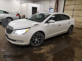 2016 Buick LaCrosse Sport Touring with VIN 1G4G45G35GF266018, listed as a Copart auction lot 88776155 with 104,790 mi miles and Salvage Title. Bid and sale history available at carsss.com. Image 1.