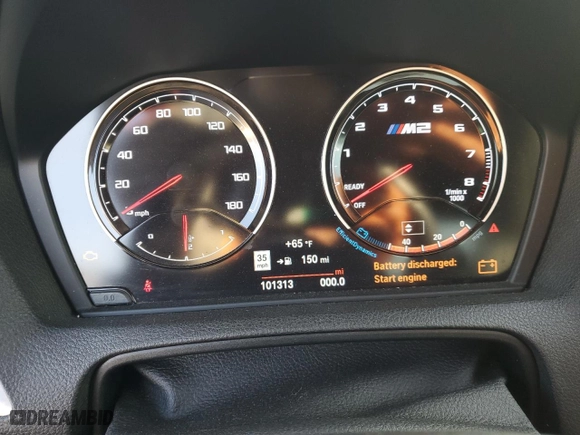2020 BMW M2 Competition with VIN WBS2U7C01L7D99705, listed as a Copart auction lot 83850434 with 101,313 mi miles and Salvage Title. Bid and sale history available at carsss.com. Image 9.
